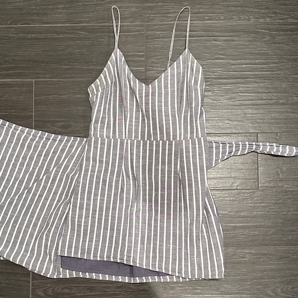 Abercrombie & Fitch Navy/Gray Spaghetti Strap Tie Dress Size M - Picture 6 of 6